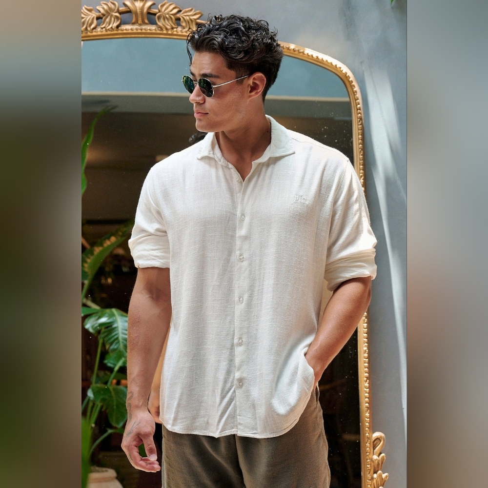 Superdry Casual Linen Long Sleeve Shirt size S